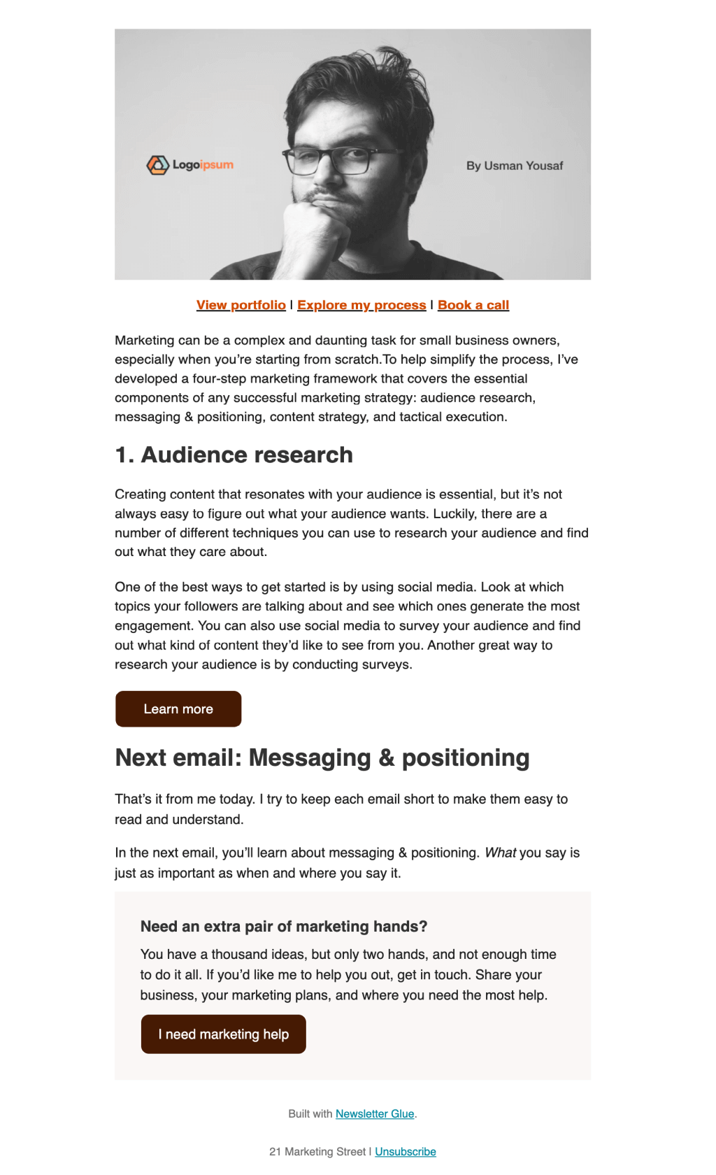 Marketing Consultant newsletter template