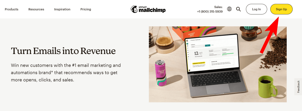 Sign up for a Mailchimp account