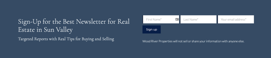improved wood river properties newsletter sign up form