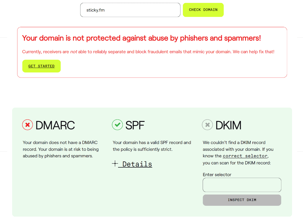 Add DKIM SPF and DMARC record