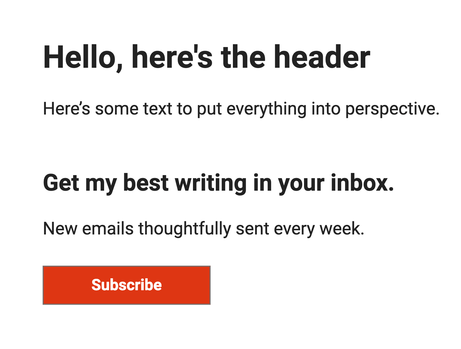 subscriber form newsletter