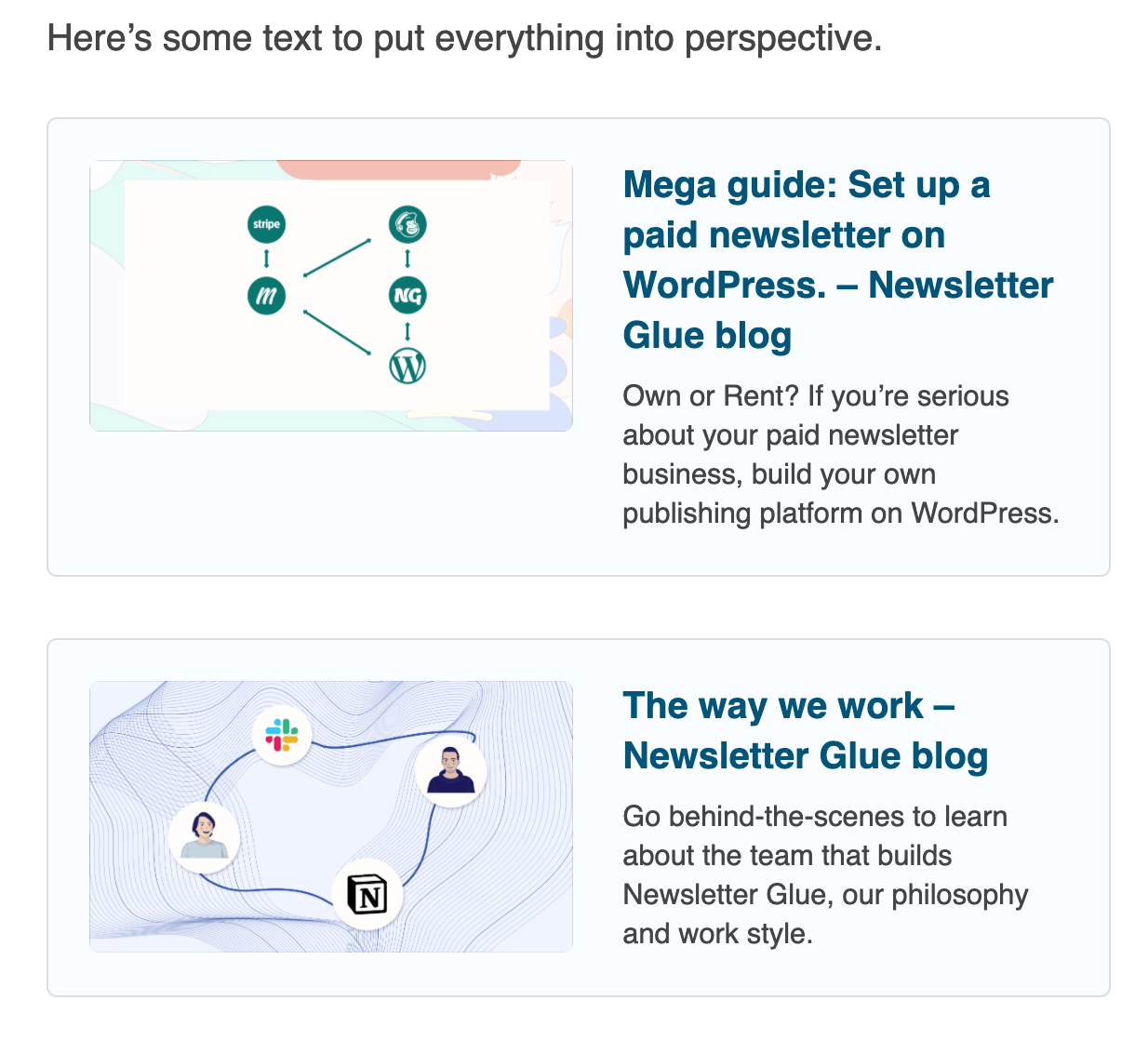 post embed newsletter