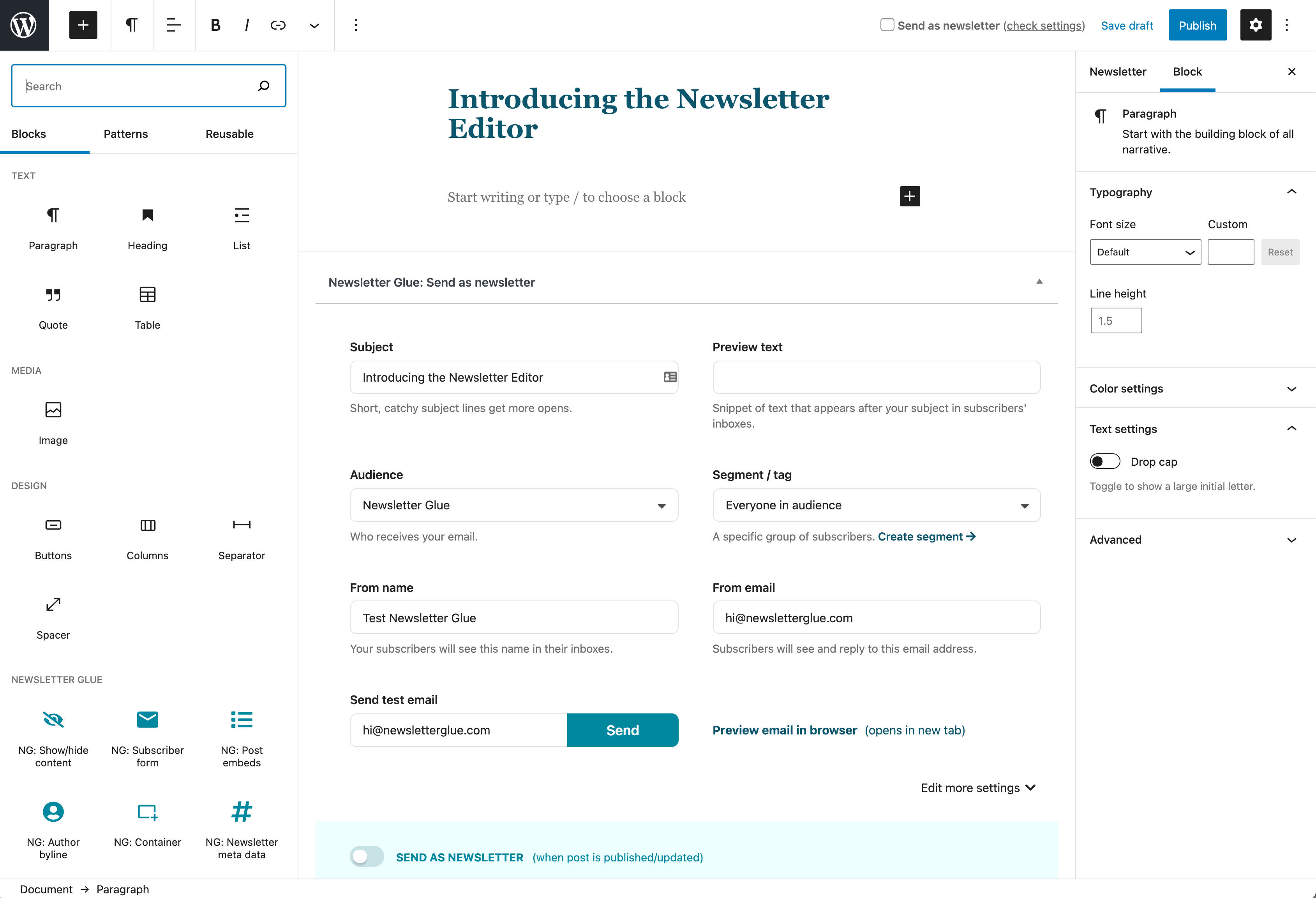 Introducing the Newsletter Editor