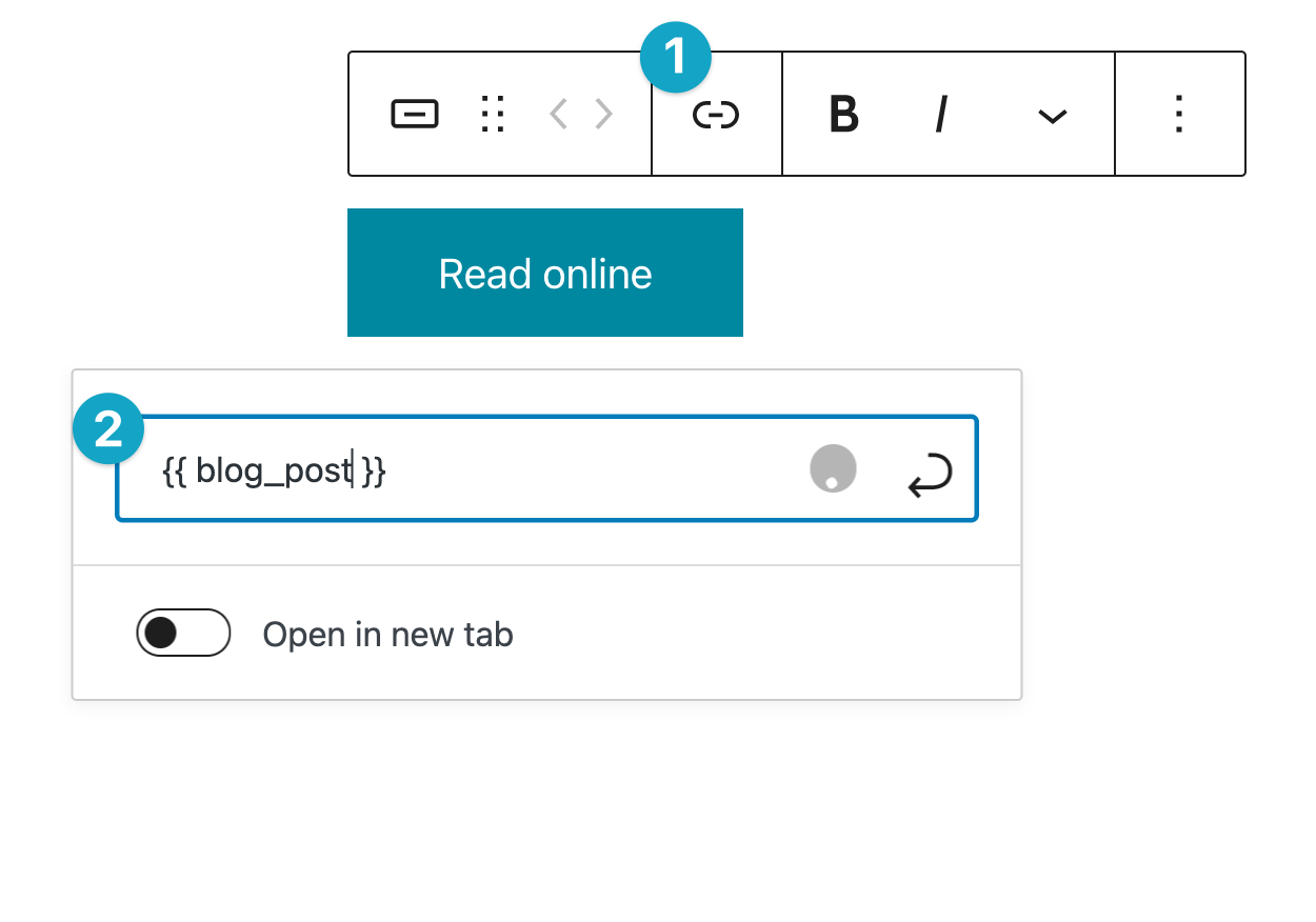 Use mergetag for button