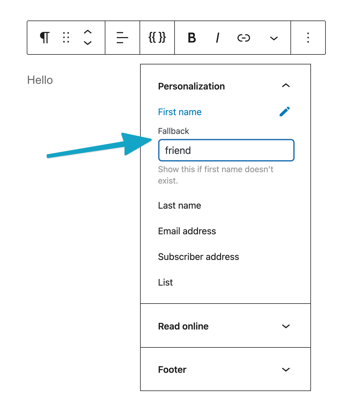 How to add first name tag