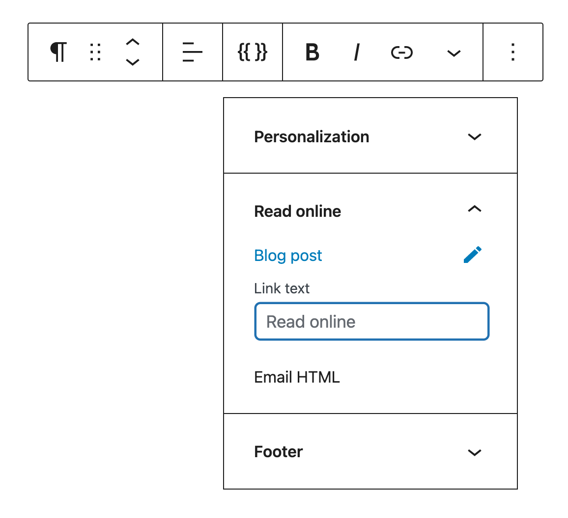 Change link text for mergetag