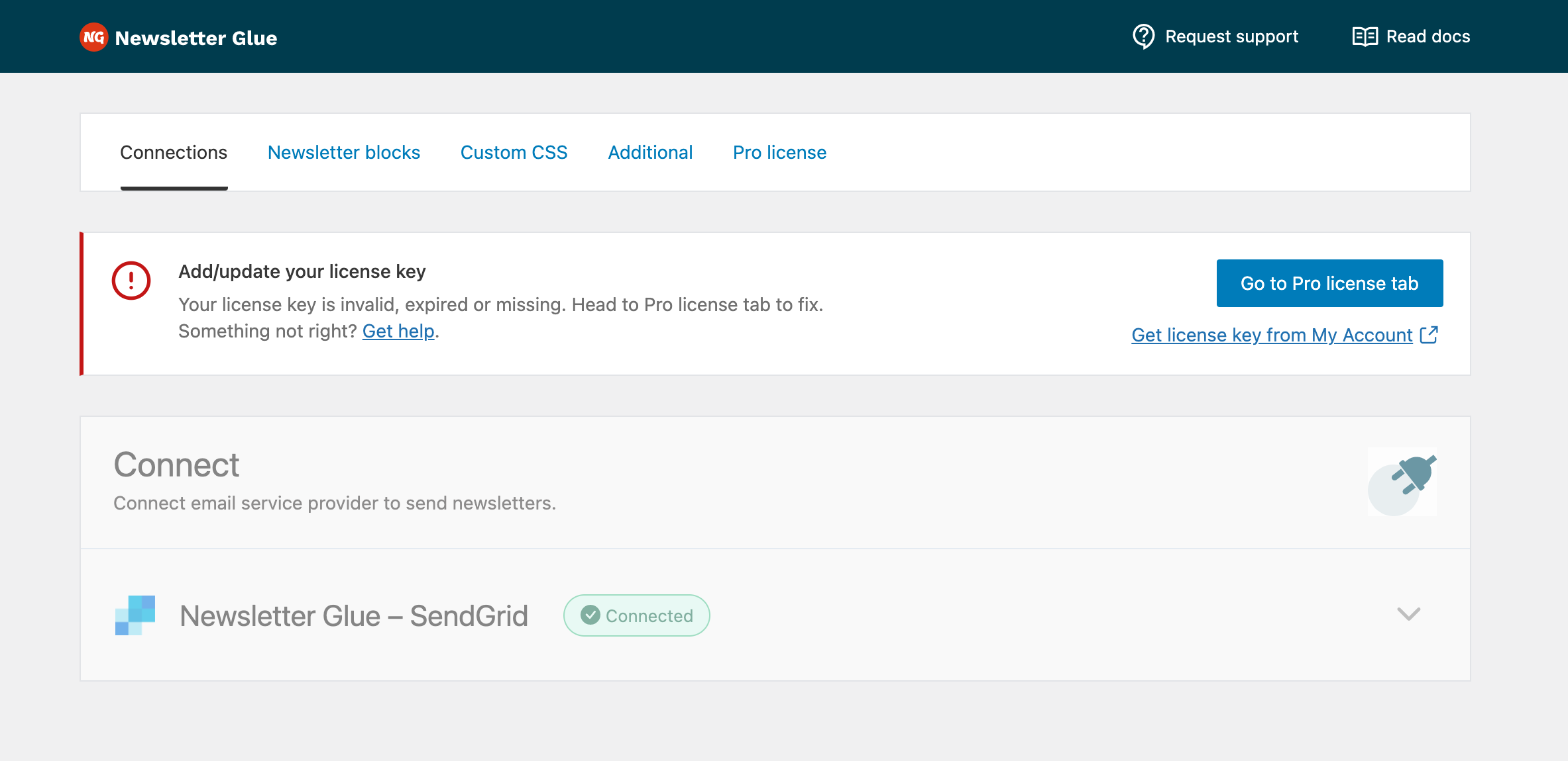 Newsletter Glue v.2 lock settings