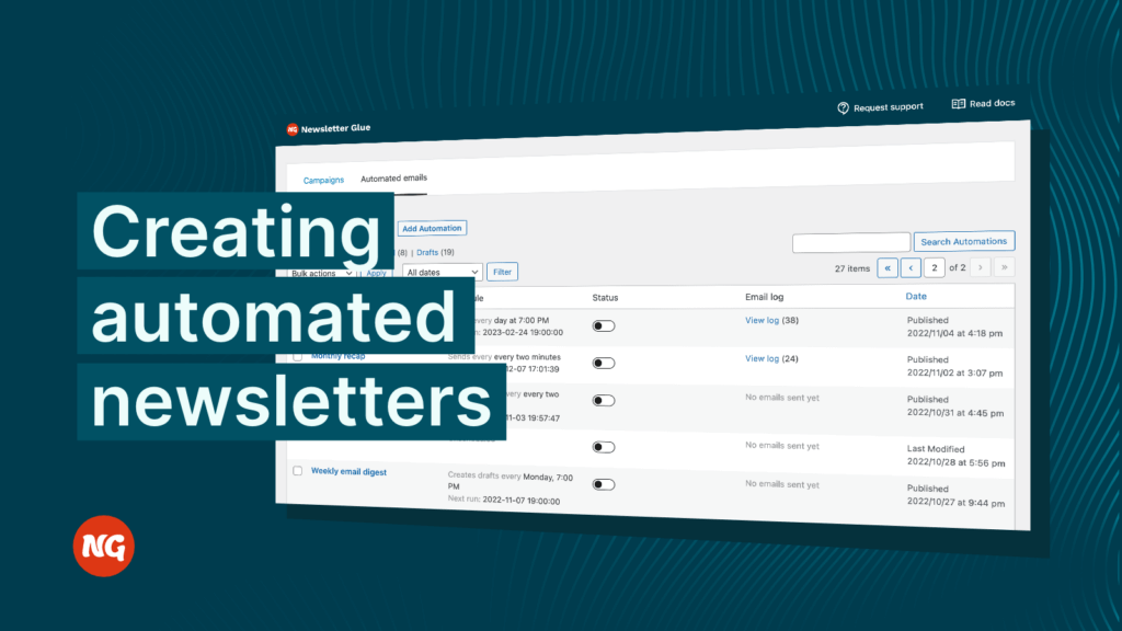 Creating automated newsletters in Newsletter Glue