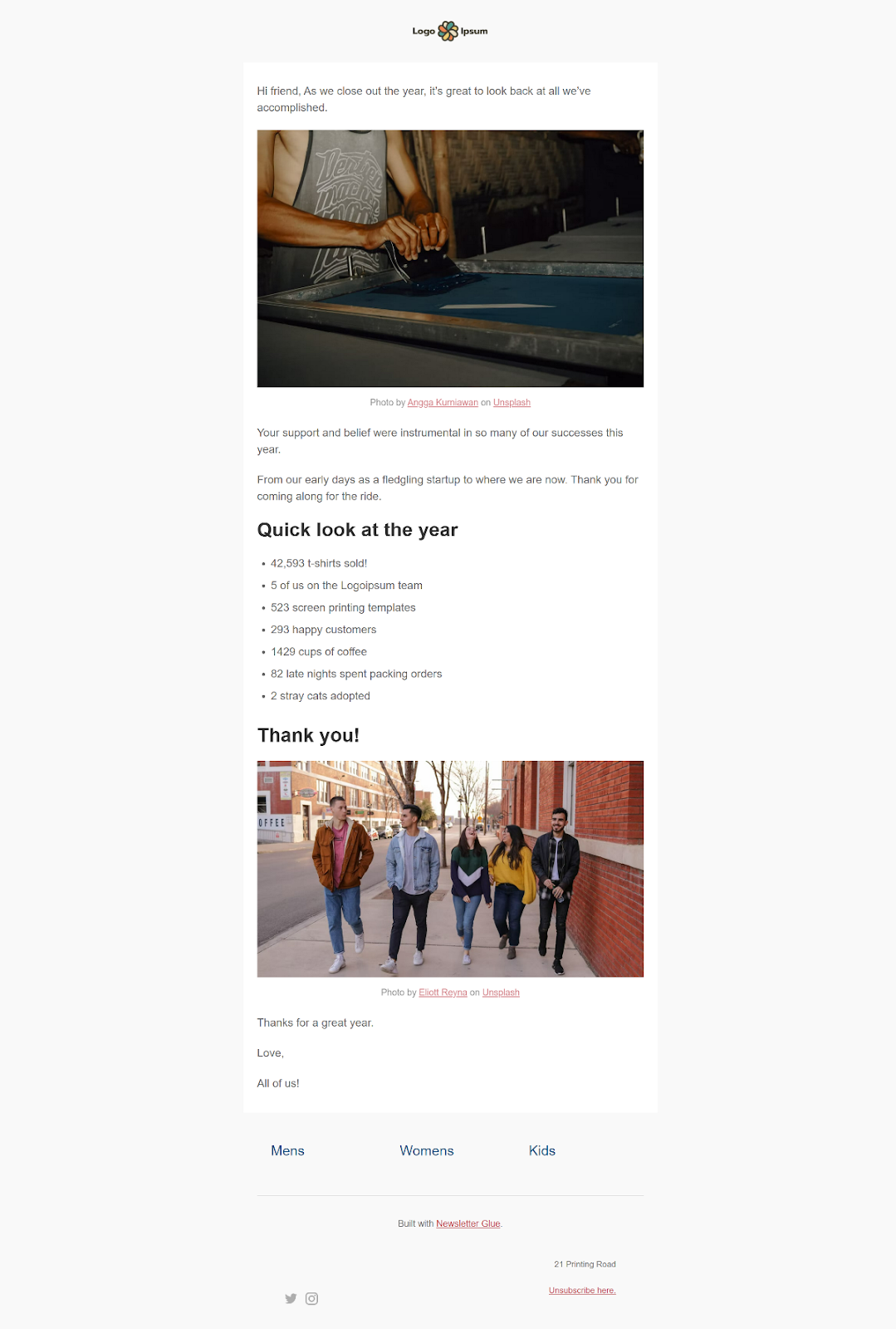 Email html view of newsletter